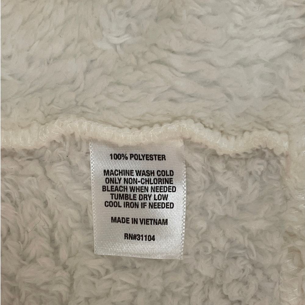 Crown & Ivy Womens Sherpa Hoodie Ivory Dish White Fleece Pullover Large NWT - Picture 5 of 9